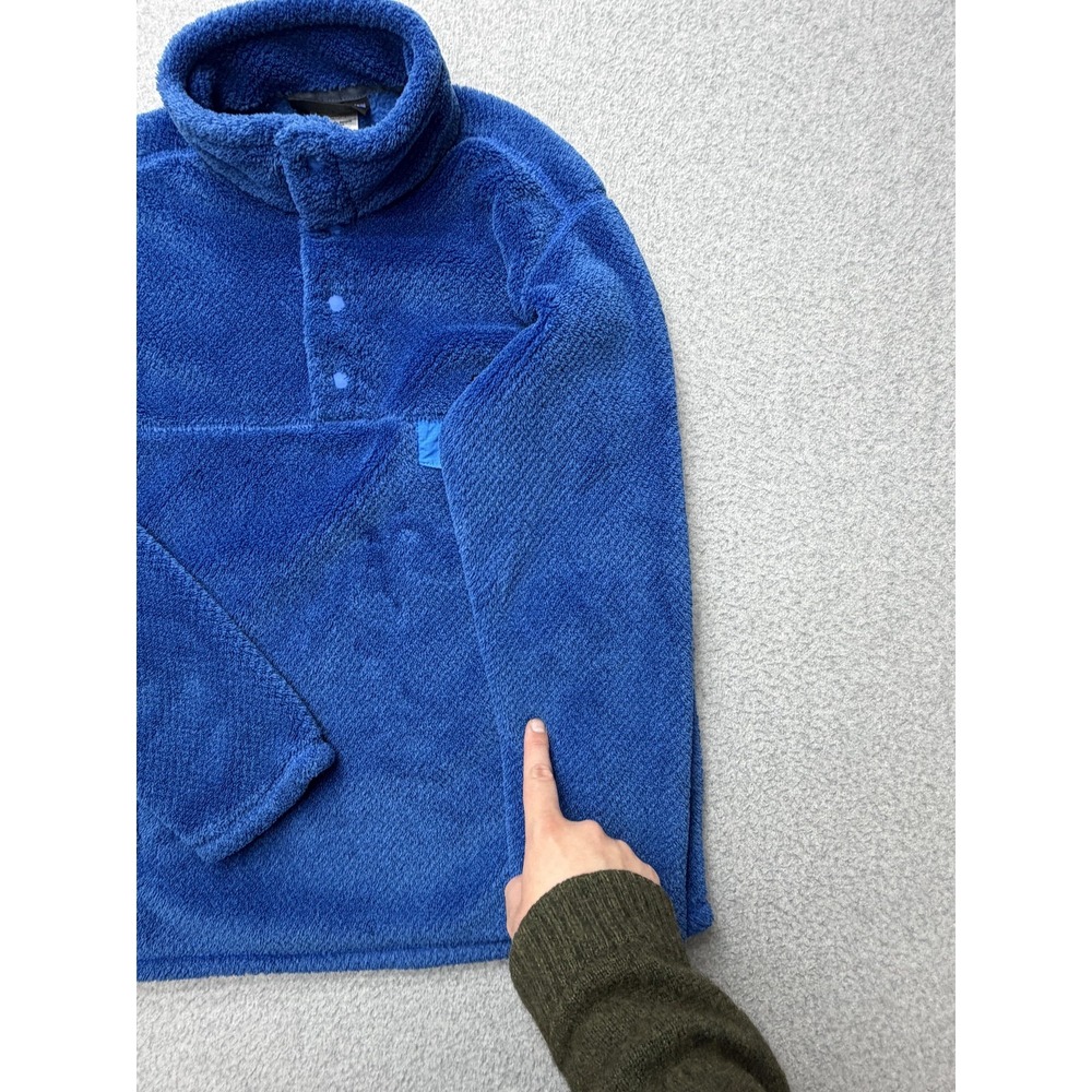 Patagonia Fleece Jacket Kids XL 14 Blue Snap Pullover Pocket Warm Winter Outdoor - Picture 4 of 12